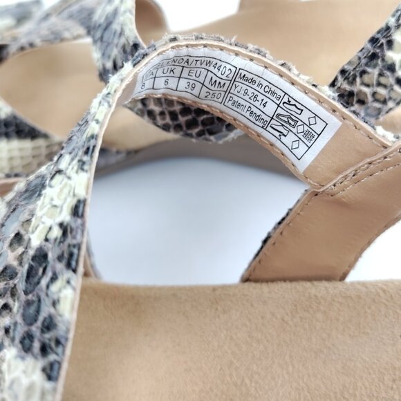 Vionic Womens 8 Glenda Strappy Wedge Sandals In Snakeskin Print - Picture 8 of 8